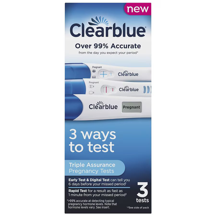 CLEARBLUE TRIPLE ASSURANCE TEST 3'S (3 WAYS TO TEST)