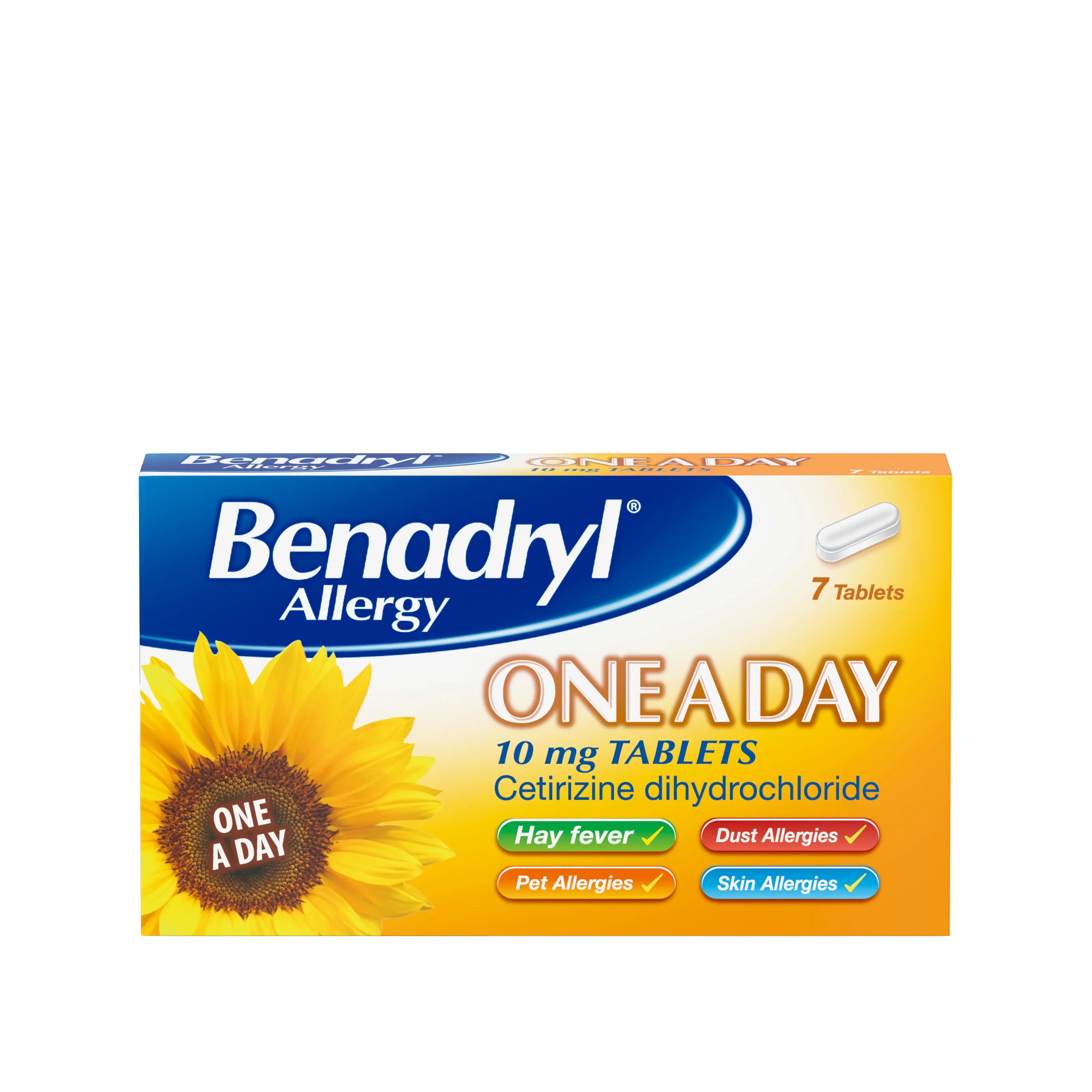 BENADRYL ALLERGY TAB 7'S 10MG
