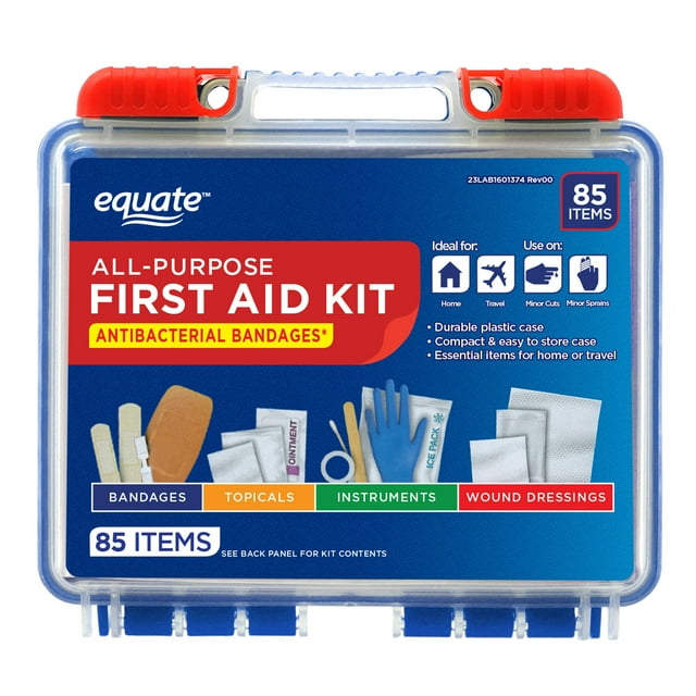 EQUATE PERSONAL FIRST AID KIT (85 ITEMS)