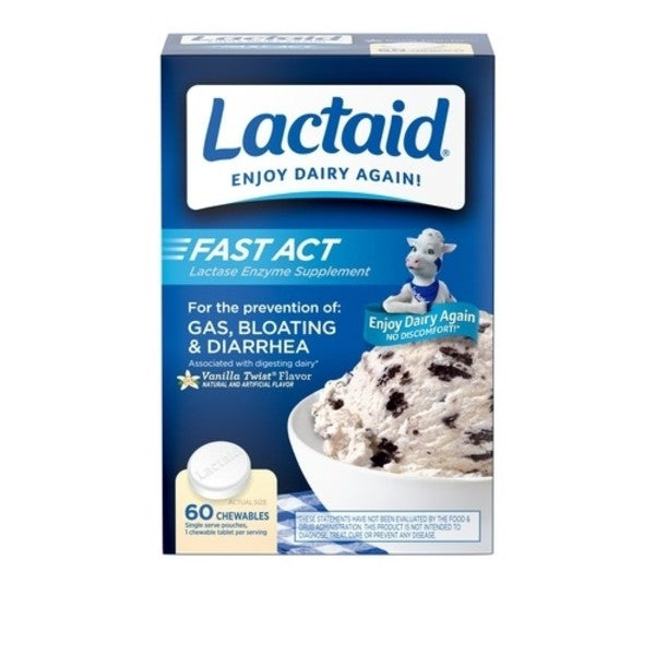 LACTAID FAST ACT CHEWABLES 60'S
