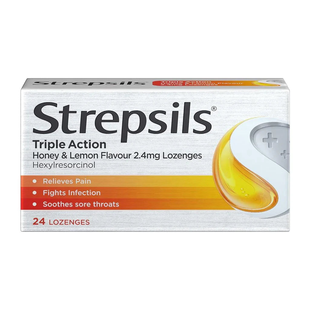STREPSILS TRIPLE ACT HONEY LEMON LOZENGES 24'S