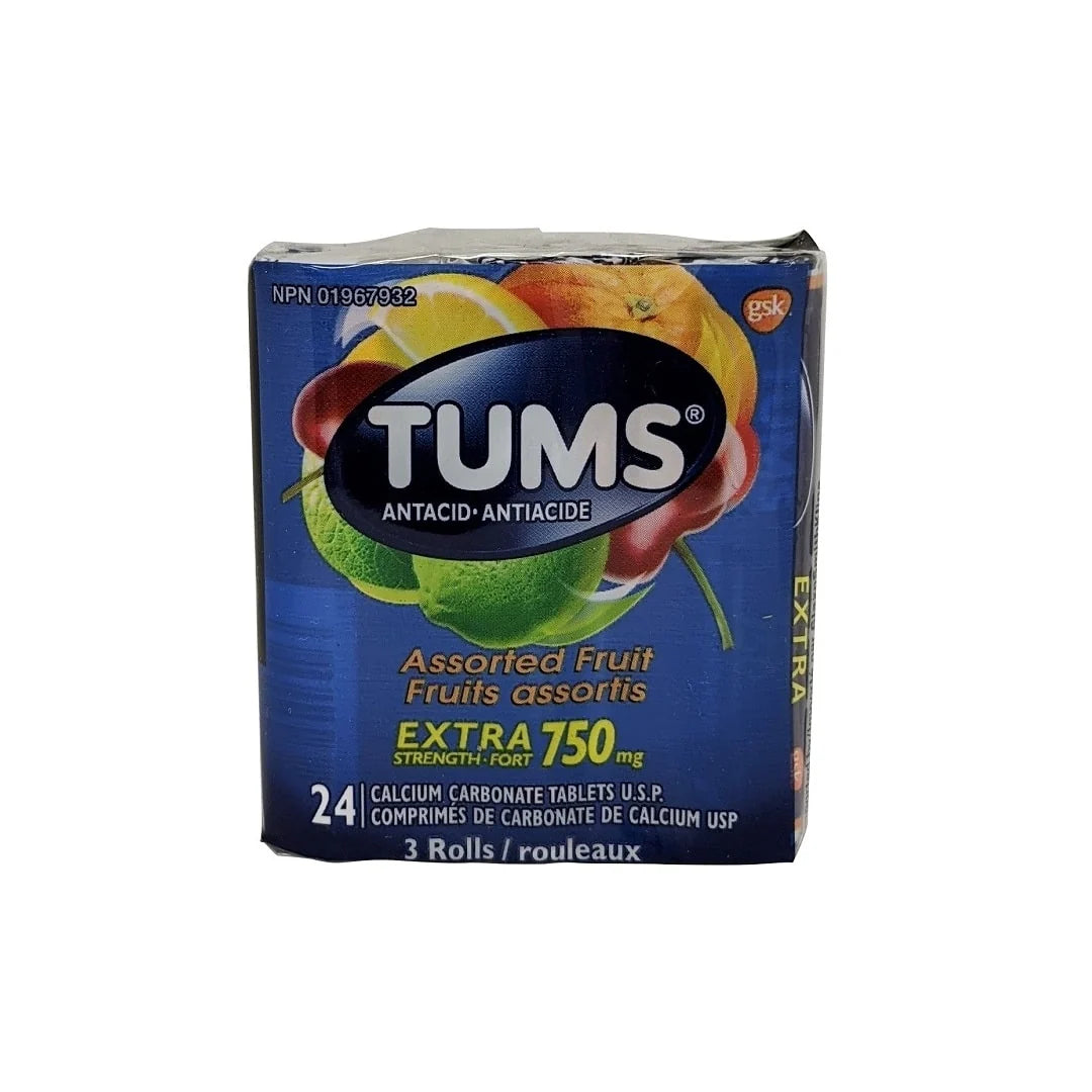 TUMS ANTACID EXT STRENG. ASS FRUIT TABS 24'S